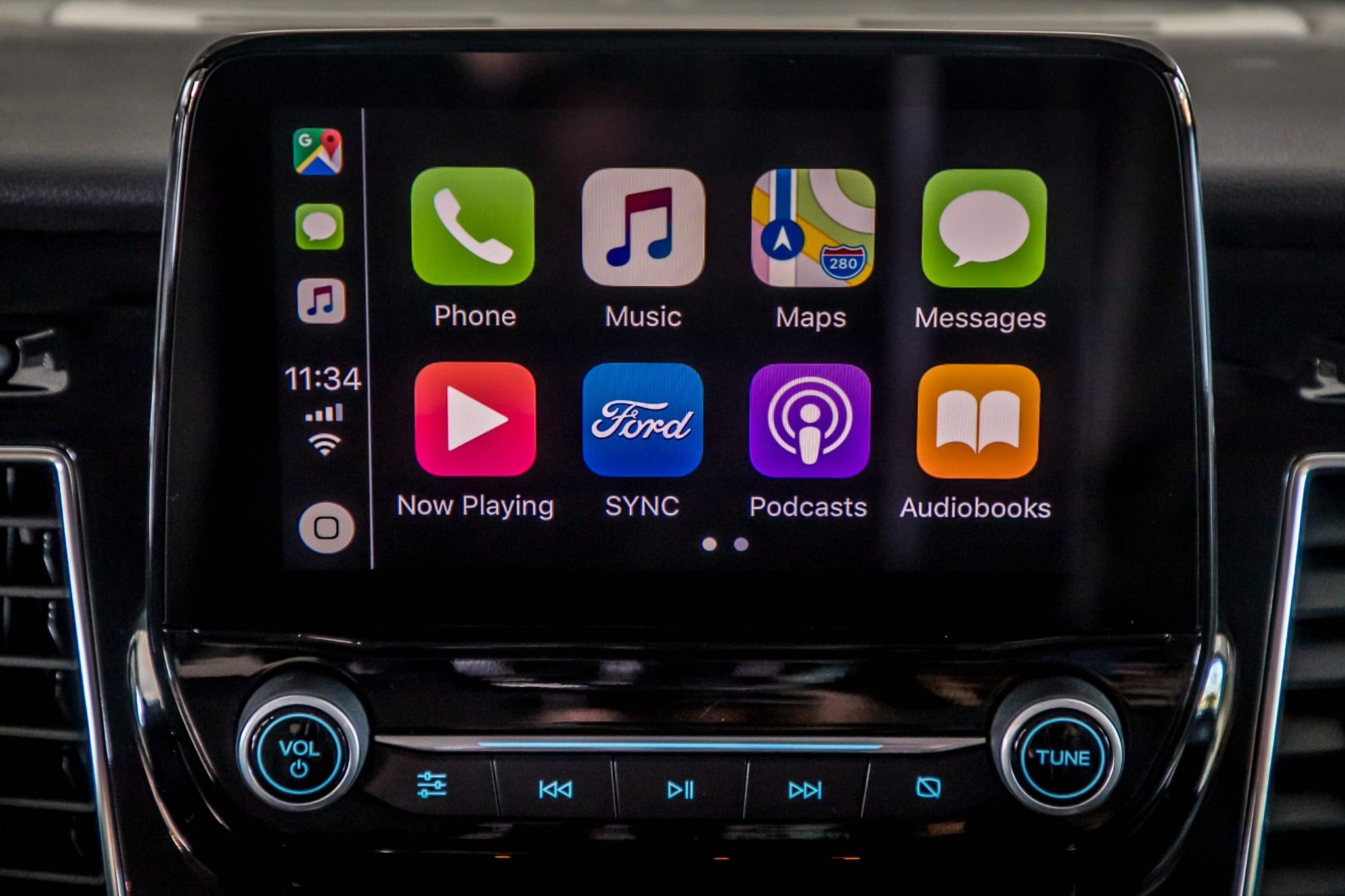 Close up of touch screen in ford transit