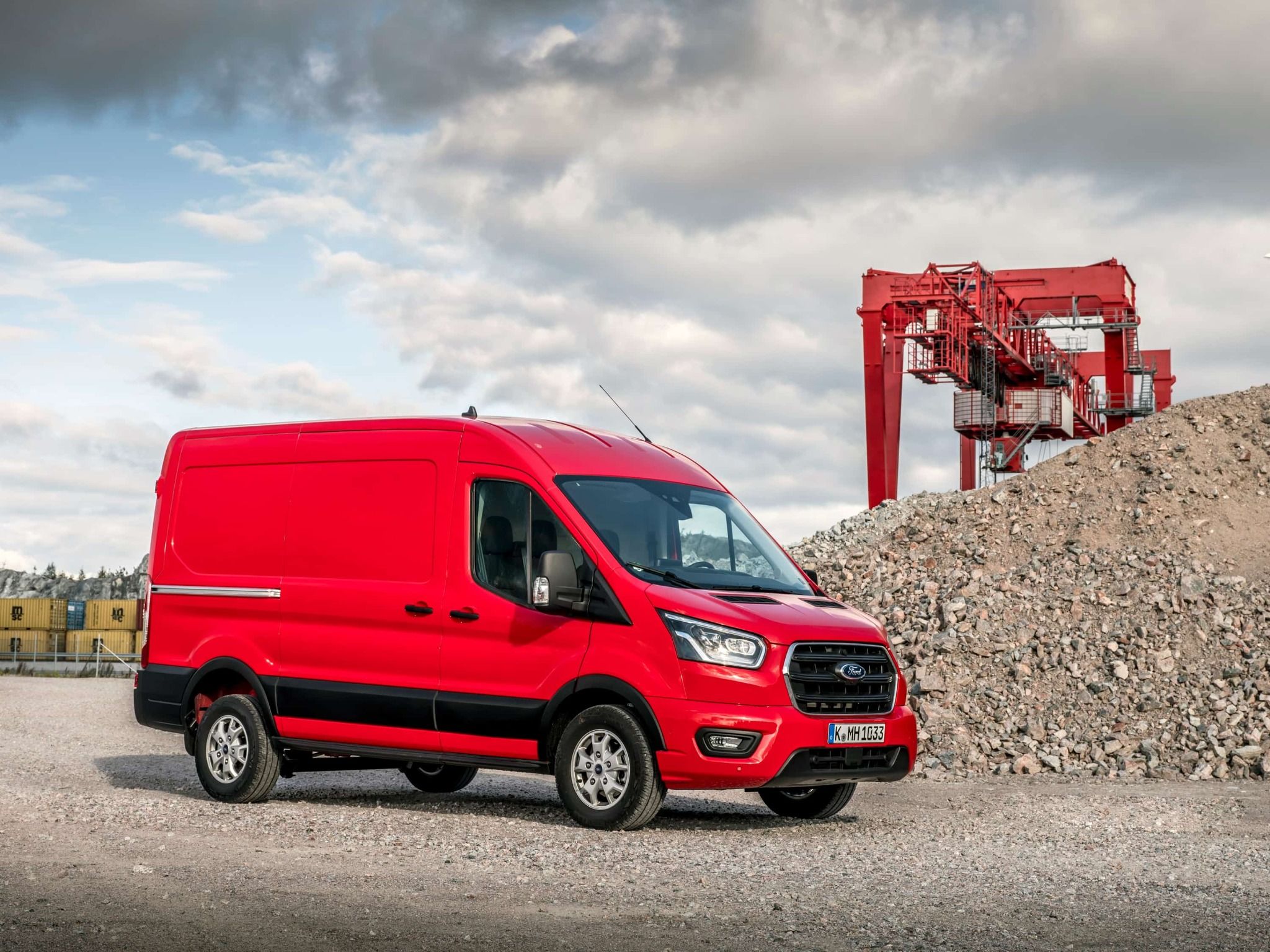 Side View of a Red Transit
