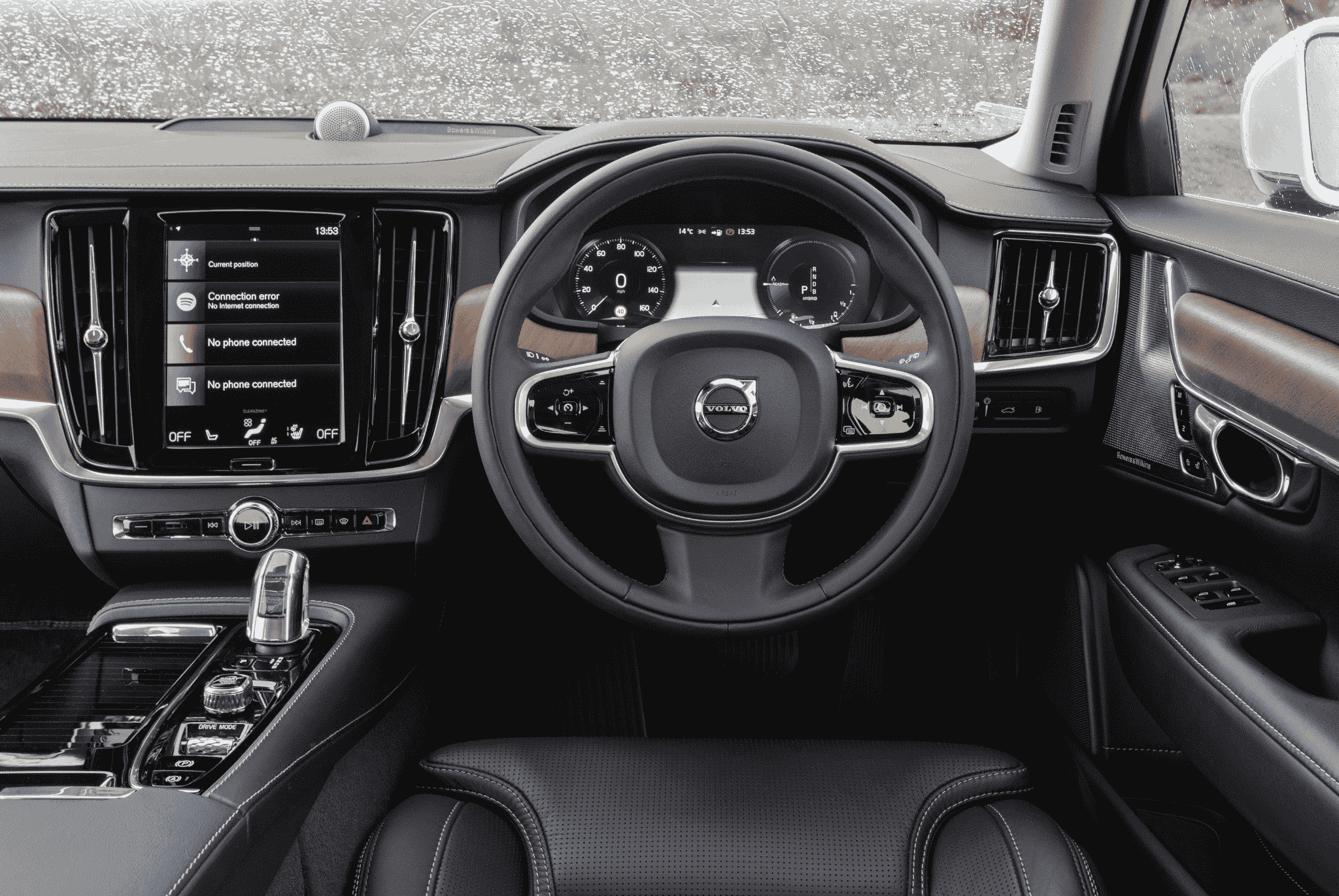 View of Volvo Steering Wheel from Driver's Perspective