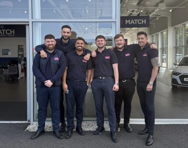 Image of the Motor Match Chester Team Stood Outside the Dealership