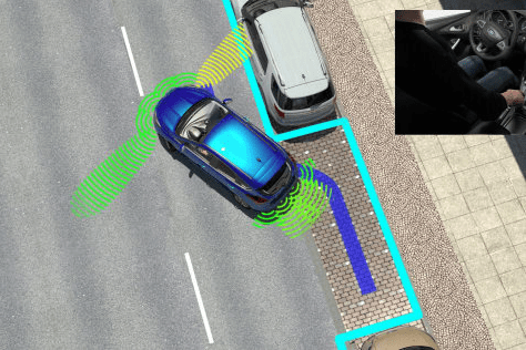Diagram of car reverse parking technology